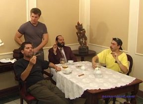 Pissing gang bang