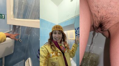 Redhead's Public Piss Slim Teeny Tits Get Naughty in Restaurant