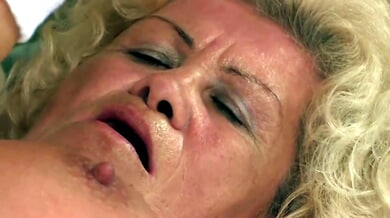 Romanian granny rides and rides until he cums hard between her tits