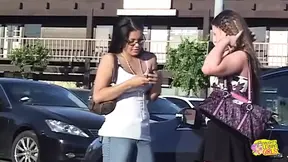 Hot lesbian helps friend with big tits in shower