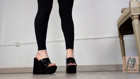 (637) Shoe Collection: MILF Y2K Black Patent Wedges - Dame Olga (720p)