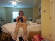 BBW nurse Vicki strips and puts on a dress quick change