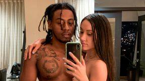 Cute white babe Jazmin Luv fucks with her first big black cock