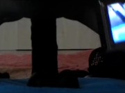 Zicken pPussy rides big black Dildo until squirt