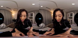 Horny asian cougar heart-stopping VR video