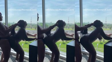 Curvy Latina pounds her ebony girlfriend raw with a strap on