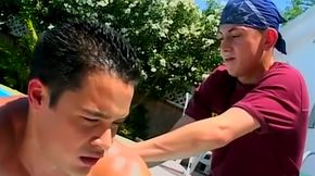 Good looking young homo fucks a young pool cleaning guy