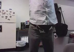 Big-Cocked Dad Strokes at the Office