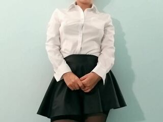 A student with a cute butt squirting