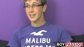 Jockstrap glasses twink Tommie Reed hot solo masturbation