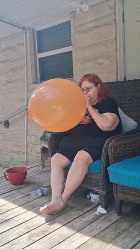 Big Beauty Nurse Vicki Has a Request to Blow up a Huge Balloon