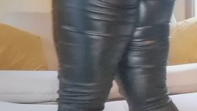 Black Leather Lace up Pants with My classic Hitachi wand