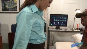 Sexy female doctor gets her pussy screwed by muscular black guy at hospital