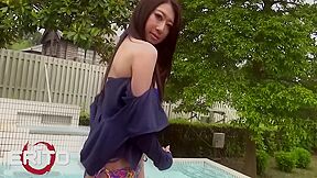 Three Girls Shared By A Company Of Men In A Fun Poolside Orgy