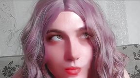 Irresistible Sissy Showing Curves While Laughing Playfully