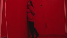 5123 Peaches in Red Room Black Ropes