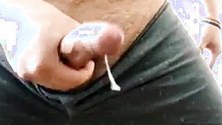 Chubby daddy bear jacking his uncut cock 6