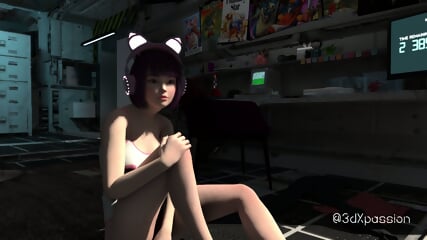 Nexus 3: Orbit Episode 5. Cute japanese anime catgirl gets fucked on a space station