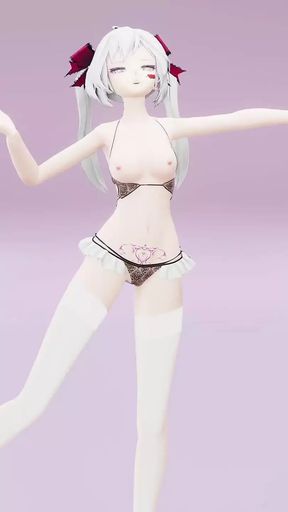 Hatsune Miku Dancing Renai Circulation MMD 3D - White Hair Color Edit Smixix