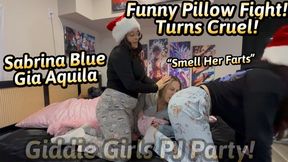 Gassy Girls have an Intense Pillow Fight!