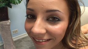 Blonde gags on a huge cock then gets fucked to mouth cumshot