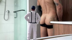 The giant demon macabreink plays with a small human and then ends up devouring him.