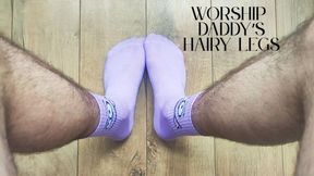 Worship Daddy's Hairy legs in funny socks