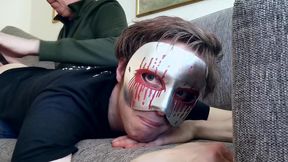 Amateur boy receives his first caning