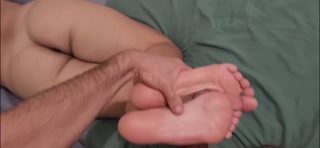 The foot massage she deserves ending up with cum all over her soles