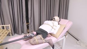 Bunned Brunette&#039;s Dare: Shaved &amp; Bound, Dildo &amp; No Talk