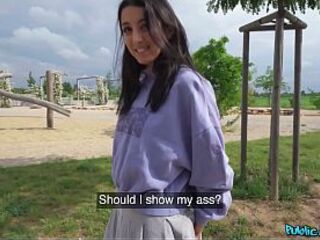 Her butt looked so hawt I've to cum in her throat - Public Agent