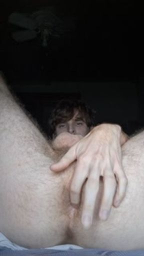 Tight Pink Furry Ass Hole, Filled with a Big Toy Dick, and Jerking Off tell Cum Drips Down My Cock!