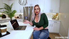 Sexy Buxom Blonde MILF Doesn't Mind Sucking & Riding Her Stepson's Dick On Camera To Make Money