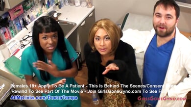 Carol Cummings and Doctor Tampa stage a latex-clad medical roleplay behind the scenes
