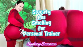 sweaty ass smelling for personal trainer - after training your client sydney screams she realizes how bad her body odor is then makes a deal with you to smell her butt - ass smelling, joi, big butt