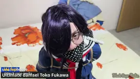Ultimate Damsel Toko Fukawa gives a deepthroat blowbang while tied up and