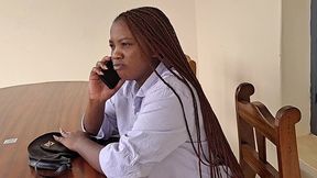 she is calling her boyfriend to come to visit her