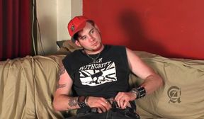 hairy redhead punk with tats cums hard