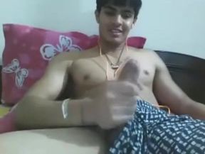 Uncut Indian Hunk Strokes His Big Cock on Webcam 3