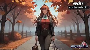 A fiery-haired nude girl drips with milk from her melons as she stands proudly in the middle of the city's most killer and sleazy XXX porn scene.