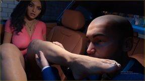 Milf Anna Giving A Footjob To Her Boss Huge Cock Inside Car