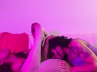 Hawt Trans Bangs Lesbo Step Sister and Gives Her Vagina a Creampie