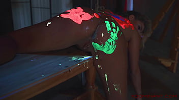 XDOMINANT 013 - SLAVEGIRL IS LAYING ON THE TABE AFTER HARD SEX SMEARED IN PAINTS