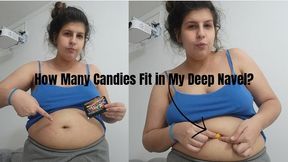 Bellybutton Challenge: How Many Candies Fit in My Deep Navel?