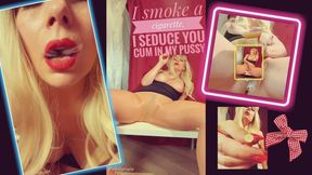 I smoke a cigarette, I seduce you, cum in my pussy