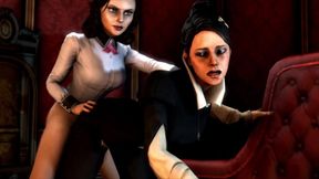 Futa girls Jessamine and Liz fuck each other's asses