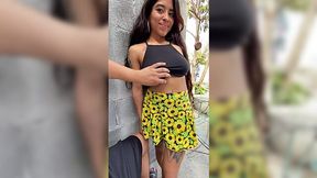 Sexy Petite Busty Latina Chick Enjoys Wild Sex With Her BF In the Backyard While Her Parents Are Away