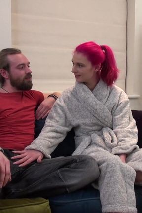 Colored hair Amber Deen screwed from behind by Jonny Cooer on the couch
