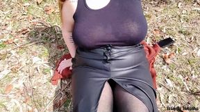 I spent it with my stepmother, she loves to show off in public with transparent clothes.