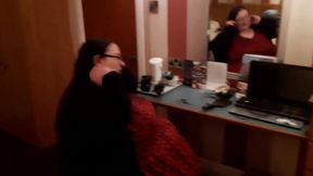 Ssbbw hotel strip on bed